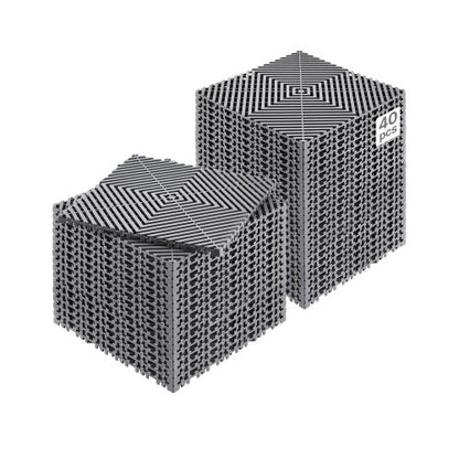 VEVOR Interlocking Drainage Mat, 12” x 12” Modular Interlocking Cushion, 40 Pcs Splicing Drainage Mats, Non-Slip Gray PP Drainage Floor Tile and Shower Mat, for Garage, Garden, Kitchen & Outdoor - CKPSD12X12INYQCJXV0 - view 2