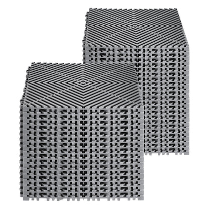 VEVOR Interlocking Drainage Mat, 12” x 12” Modular Interlocking Cushion, 40 Pcs Splicing Drainage Mats, Non-Slip Gray PP Drainage Floor Tile and Shower Mat, for Garage, Garden, Kitchen & Outdoor - CKPSD12X12INYQCJXV0 - view 10