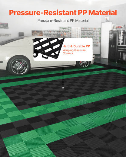 VEVOR Interlocking Drainage Mat, 15.7” x 15.7” Modular Interlocking Cushion, 24 Pcs Splicing Drainage Mats, Non-Slip Black PP Drainage Floor Tile and Shower Mat, for Garage, Garden, Kitchen & Outdoor - CKPSD157157I4GH6AV0 - view 3