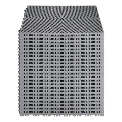 VEVOR Interlocking Drainage Mat, 15.7” x 15.7” Modular Interlocking Cushion, 24 Pcs Splicing Drainage Mats, Non-Slip Gray PP Drainage Floor Tile and Shower Mat, for Garage, Garden, Kitchen & Outdoor - CKPSD157157IYIV1HV0 - view 10