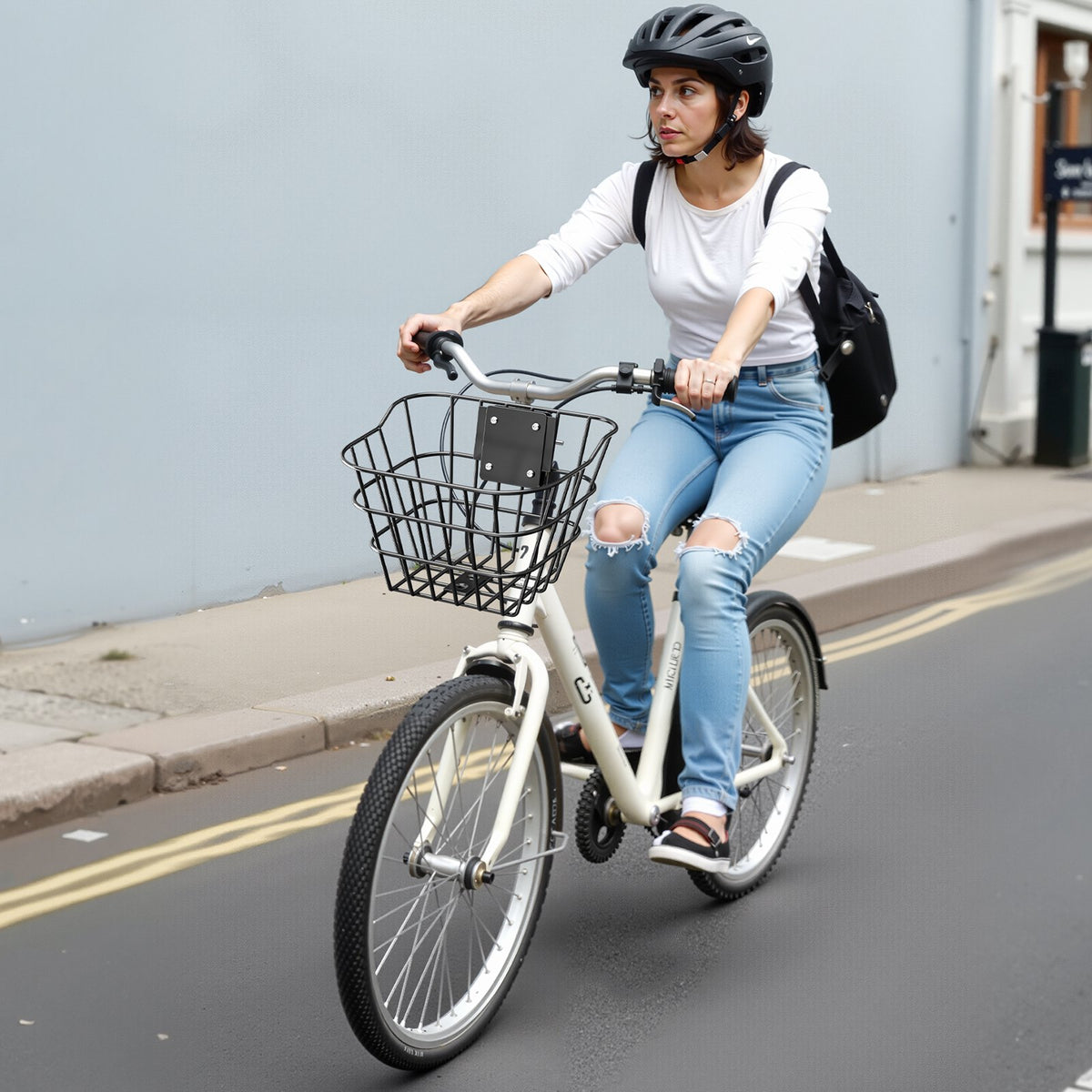 VEVOR Front Bike Basket, Electric Scooter Basket with Fixed Bracket - Max Bearing 20 lbs, Construct from Solid Steel, Kids Bike Basket/Adult Bicycle Basket/Knee Electric Scooter Accessories - CKQXJSSZWNCB5GFNHV0 - view 9
