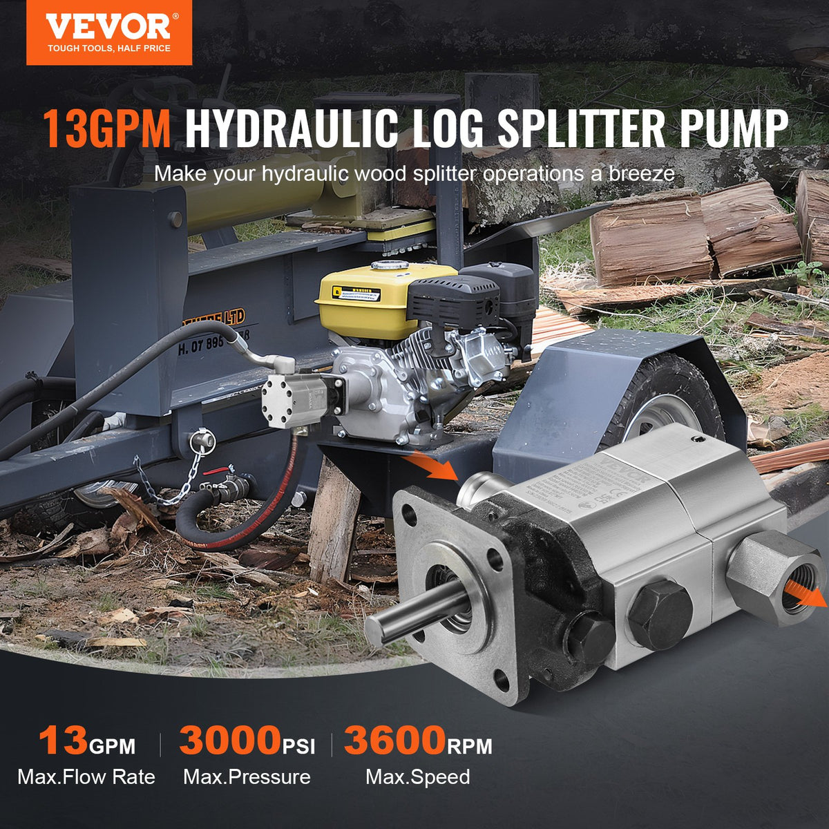VEVOR Hydraulic Gear Pumps - Select Your Configuration - CLB13GPMCLB000001V0 - view 2