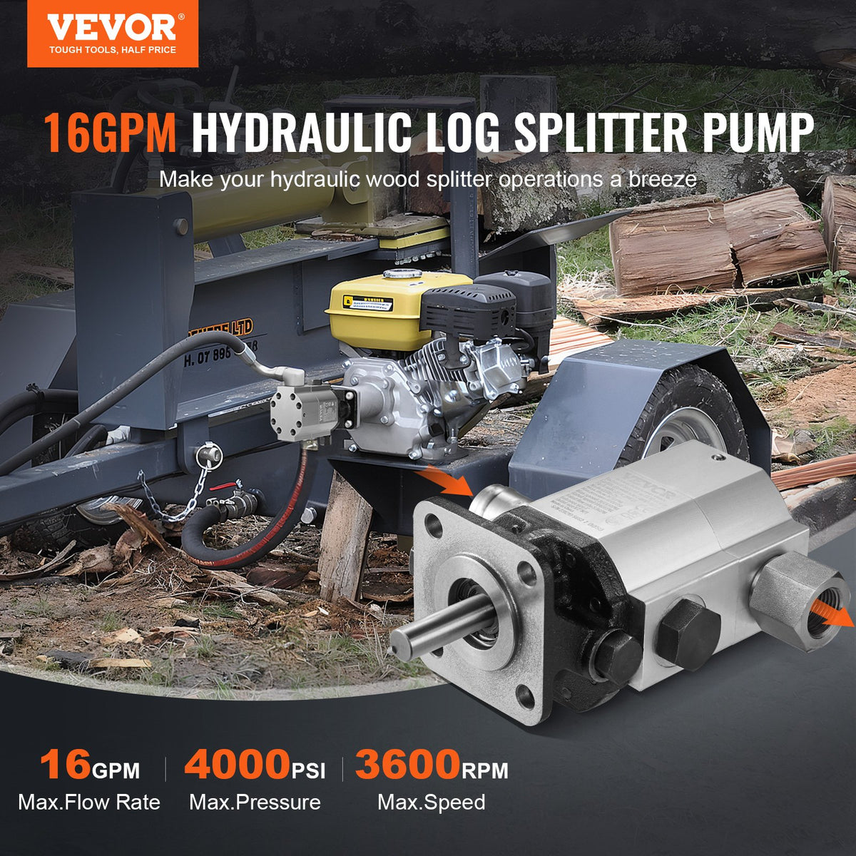 VEVOR Hydraulic Gear Pumps - Select Your Configuration - CLB16GPMCLB000001V0 - view 2