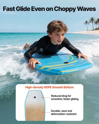 VEVOR 42-Inch Bodyboard, Body Board Trainer with EPS Foam Core & Wrist Leash, UV-Resistant Beach Bodyboard for Beginners, Youth Up to 180 lbs - CLBPB40INCH04X1XU001V0 - view 6