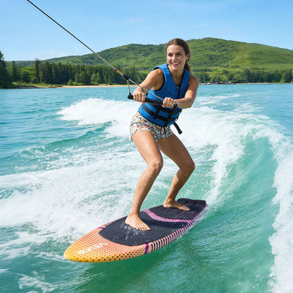 VEVOR 63-Inch Wakesurf Board, Wake Surfing Board with EPS Foam Core, EVA Non-Slip Pad & 3 Tail Fins, UV-Resistant Wakesurfing Boards for Adults Up to 250 lbs - CLBWBWLB5FT4YH7UR001V0 - view 9