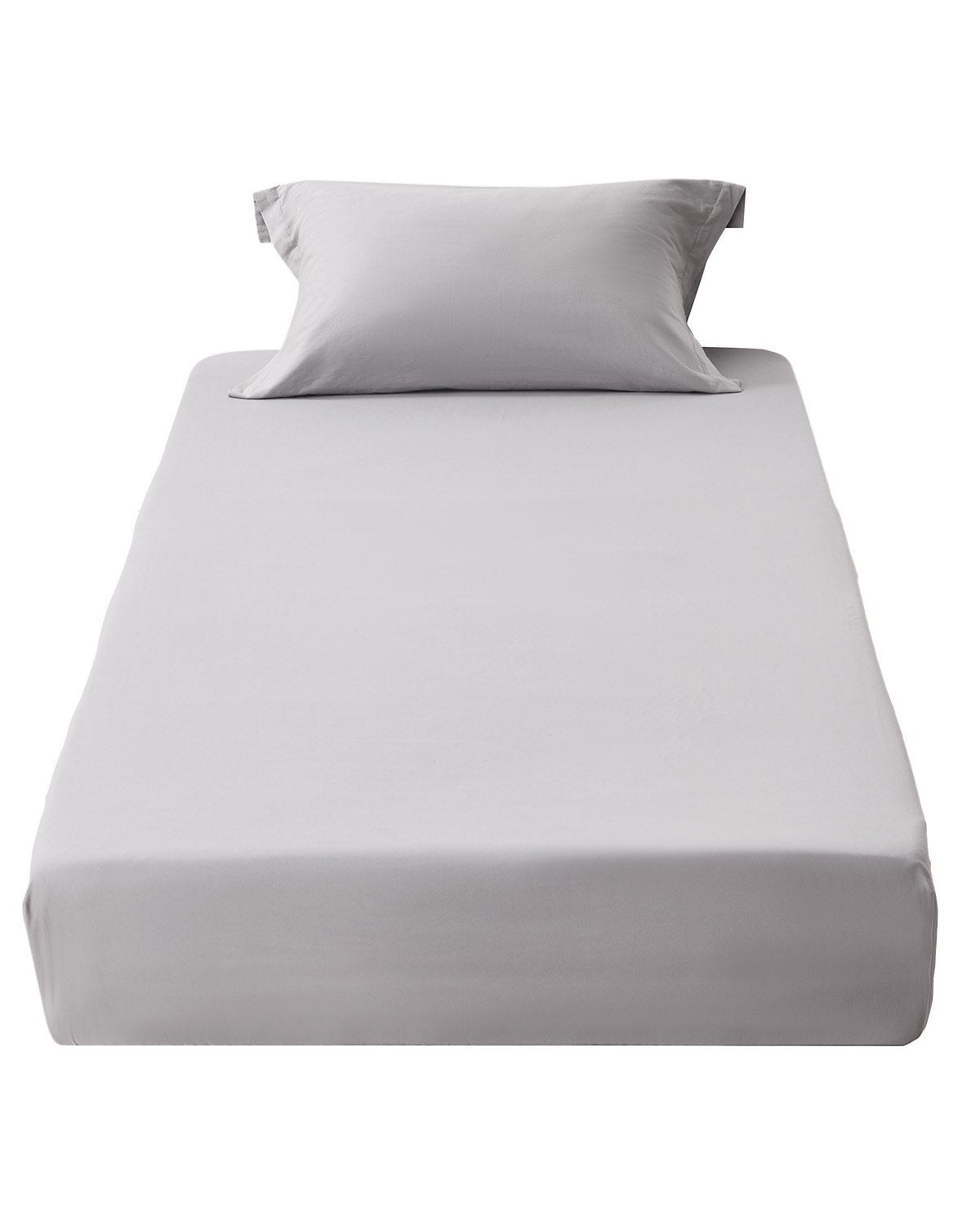 VEVOR Fitted Sheet, 1 Set of 2 Pieces, Twin Size Elastic Fitted Sheet with High-Quality Microfiber, Wear-Resistant & Breathable Twin Fitted Sheet with Single-Sided Brushing, Fit for 15 in Mattress - CLDLTWIN7539KL4HSV0 - view 1