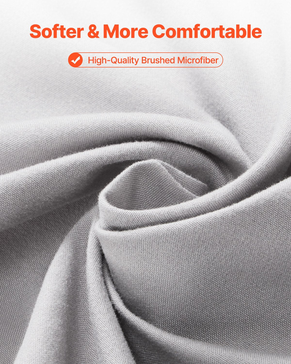 VEVOR Fitted Sheet, 1 Set of 2 Pieces, Twin Size Elastic Fitted Sheet with High-Quality Microfiber, Wear-Resistant & Breathable Twin Fitted Sheet with Single-Sided Brushing, Fit for 15 in Mattress - CLDLTWIN7539KL4HSV0 - view 4