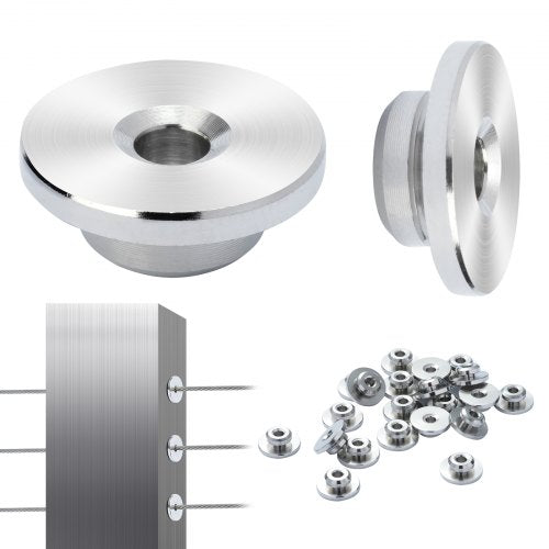 VEVOR 51Pack Cable Railing Kit 1/8" Wheel Protector Sleeves, Bundle with Black Invisible 1/8" Swage Tensioner and Terminal, Cable Railing Post Safeguard Covers for 0.41inch Horizontal Hole Post - CLHT51JYS000TOHGMV0 - view 2