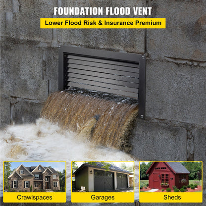 VEVOR Insulated Foundation Flood Vent - Select Your Configuration - CLHT8X16ABSUV8QH8V0 - view 2