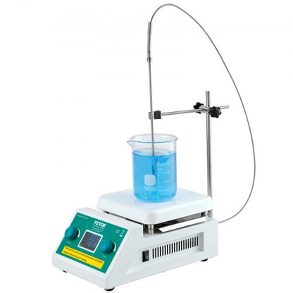 VEVOR Magnetic Stirrer Hot Plate, Max 212 ℉ / 100 ℃, 0-2000 RPM Hot Plate with Magnetic Stirrer, 2000mL Hot Plate Stirrer with LED Screen, Support Stand and Stir Bars Included, 500W Heating Power - CLJBJ1JRS200A5R0VV1 - view 2