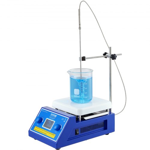 VEVOR Magnetic Stirrer Hot Plate, Max 572°F/300°C, 0-2000 RPM Hot Plate with Magnetic Stirrer, 5000mL Hot Plate Stirrer with LED Screen, Support Stand and Stir Bars Included, 500W Heating Power - CLJBJ1JRS5002S20JV1 - view 2