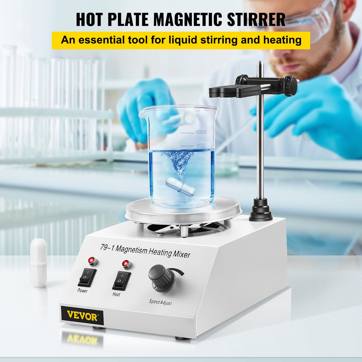 79-1 Magnetic Heating Stirrer Hot Plate Mixer Machine 1L Speed Control - CLJBJ79-100000001V1 - view 2