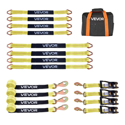 VEVOR Wheel Chock Tie-Down Kit, Axle Type Trailer Tie Down Strap, Car Tie Down Kit with Break Strength 10009 lbs, Working Load 3333 lbs, Trailer Ratchet Strap for ATV, UTV, & Heavy-Duty Pickup Trucks - CLJGTJ2CZXDHSWC35001V0 - view 1
