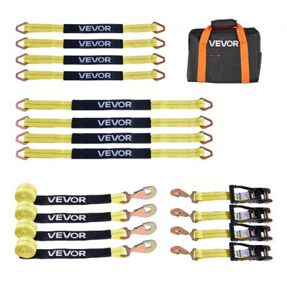 VEVOR Wheel Chock Tie-Down Kit, Axle Type Trailer Tie Down Strap, Car Tie Down Kit with Break Strength 10009 lbs, Working Load 3333 lbs, Trailer Ratchet Strap for ATV, UTV, & Heavy-Duty Pickup Trucks - CLJGTJ2CZXDHSWC35001V0 - view 2