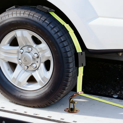 VEVOR Wheel Chock Tie-Down Kit, Deck-Style Trailer Tie Down Strap, Car Tie Down Kit with J-Hook, Break Strength 10009 lbs & Working Load 3333 lbs Motorcycle Tie-Down System for SUVs, Trailers, Trucks - CLJGTJ2JBXJX0SH2A001V0 - view 9