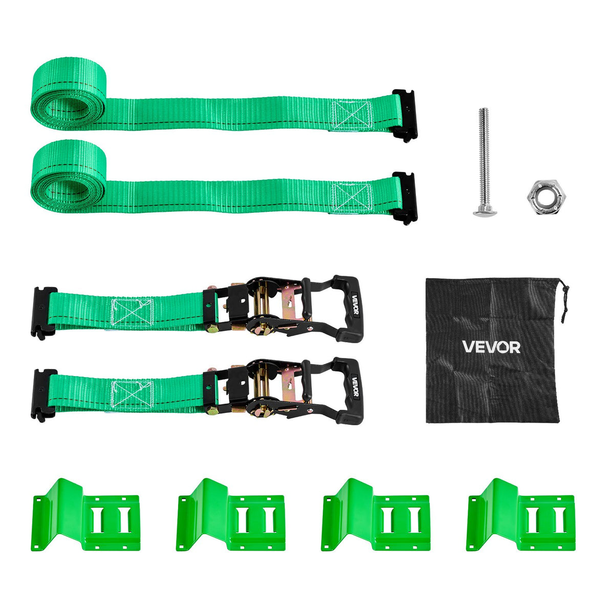 VEVOR Wheel Chock Tie-Down Kit, Chock-Style Trailer Tie Down Strap, Car Tie Down Kit with Buckle, Break Strength 4380 lbs & Working Load 1460 lbs Motorcycle Tie-Down System for ATVs, UTVs & Trailers - CLJGTJ2LDXKKG5GOH001V0 - view 1