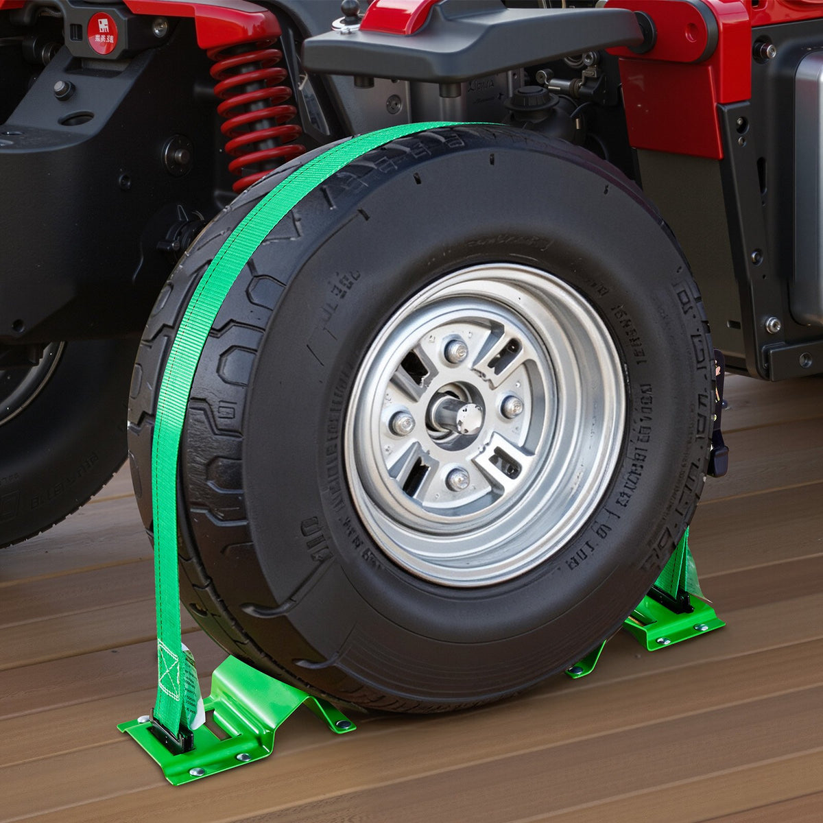 VEVOR Wheel Chock Tie-Down Kit, Chock-Style Trailer Tie Down Strap, Car Tie Down Kit with Buckle, Break Strength 4380 lbs & Working Load 1460 lbs Motorcycle Tie-Down System for ATVs, UTVs & Trailers - CLJGTJ2LDXKKG5GOH001V0 - view 9