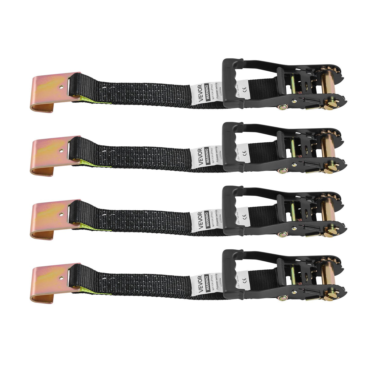VEVOR Wheel Chock Tie-Down Kit, Tire-Style Trailer Tie Down Strap, Car Tie Down Kit with Flat Hook, Break Strength 10009 lbs & Working Load 3333 lbs Motorcycle Tie-Down System for ATVs, SUVs, Trailers - CLJGTJ2LTXBPIGNRS001V0 - view 10