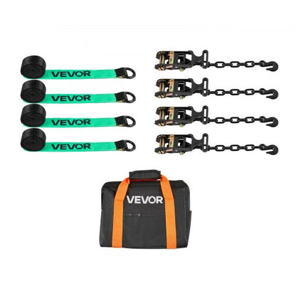VEVOR Wheel Chock Tie-Down Kit, Tire-Style Tow Dolly Strap, Car Tie Down Kit with Heavy-Duty Hook, Break Strength 10009 lbs & Working Load 3333 lbs Motorcycle Tie-Down System for ATV, SUV, Trailer - CLJGTJ2LTXZXMFDY9001V0 - view 2