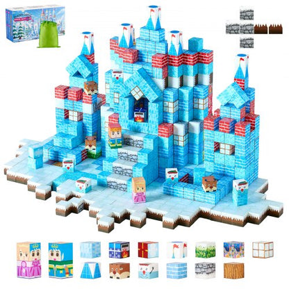 VEVOR Magnetic Blocks, 150 PCS Glacier Castle Set, Magnetic Building Cubes for Kids, STEM Montessori Sensory Toys for Christmas Birthday Gift, Construction Stacking Toy for 3+ Years Old Boys & Girls - CLKGNBBCCB10KYF3L001V0 - view 2