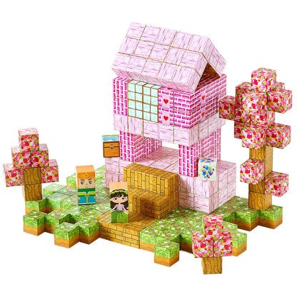 VEVOR Magnetic Blocks, 100 PCS Princess Castle Set, Magnetic Building Cubes for Kids, STEM Montessori Sensory Toys for Christmas Birthday Gift, Construction Stacking Toy for 3+ Years Old Boys & Girls - CLKGNBGZCB10F2AVW001V0 - view 10