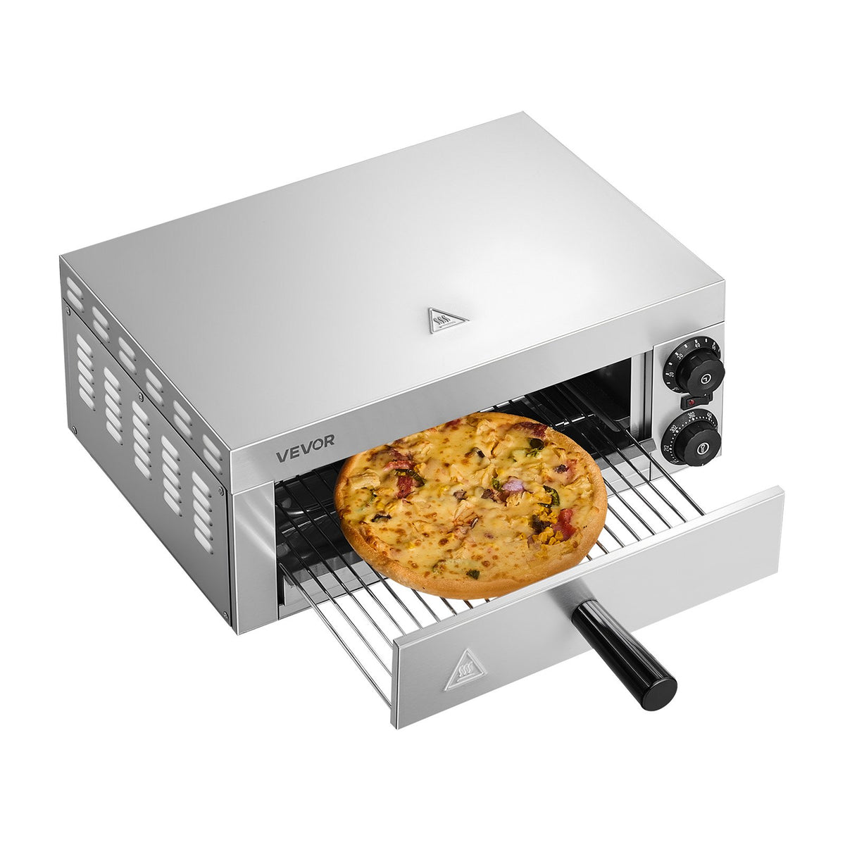 VEVOR Electric Pizza Oven for Countertops, 12-inch, 1500W, with Temp Control & 0-60 Min Timer, Even Baking Technology & Easy Clean Crumb Tray, Ideal for Both Commercial & Home Kitchens - CLMDRPSLDCSXBI3U5V1 - view 1