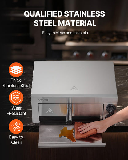 VEVOR Electric Pizza Oven for Countertops, 12-inch, 1500W, with Temp Control & 0-60 Min Timer, Even Baking Technology & Easy Clean Crumb Tray, Ideal for Both Commercial & Home Kitchens - CLMDRPSLDCSXBI3U5V1 - view 6