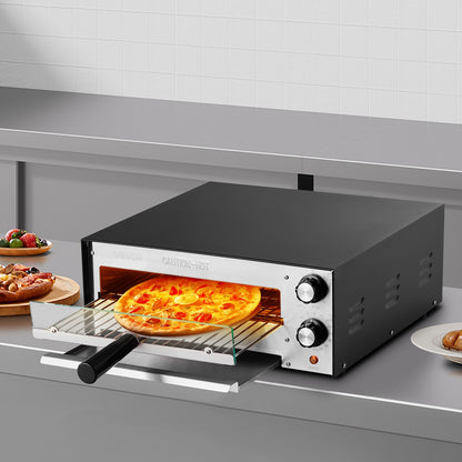 VEVOR Electric Pizza Oven, 12-inch Countertops Pizza Ovens, 572°F Max Temp, 1450W Indoor Pizzas Maker w/Timing & Temp Control, Pizza Cooker w/Dual Heat Tube, Crumb Tray, for Diner and Home Kitchen - CLMDRPSLDCSXPIGL5001V1 - view 9