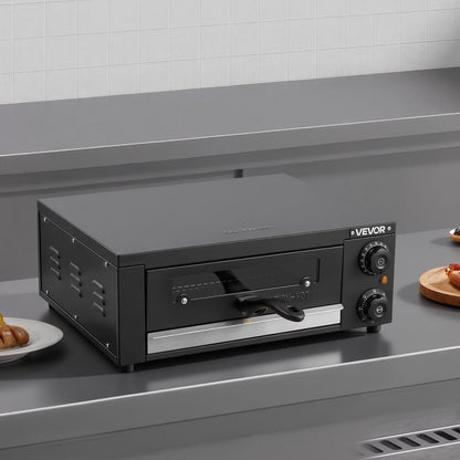 VEVOR Electric Pizza Oven, 12 in Countertop Pizza Oven, 77 to 572°F Temp Range, 1450W Indoor Pizzas Maker w/Timing & Temp Control, Pizzas Cooker w/Dual Heat Tube, Grill Rack, for Kitchen & Commercial - CLMDRPSLDCSXUXGHY001V1 - view 9