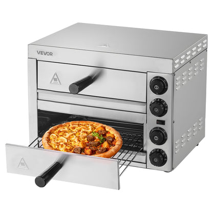 VEVOR Electric Pizza Oven for Countertops, 12-inch, 1700W, with Temp Control & 0-60 Min Timer, Even Baking Technology & Easy Clean Crumb Tray, Ideal for Both Commercial & Home Kitchens - CLMDRPSLSCSXXHD6UV1 - view 1