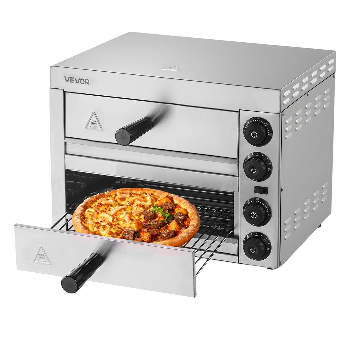 VEVOR Electric Pizza Oven for Countertops, 12-inch, 1700W, with Temp Control & 0-60 Min Timer, Even Baking Technology & Easy Clean Crumb Tray, Ideal for Both Commercial & Home Kitchens - CLMDRPSLSCSXXHD6UV1 - view 10