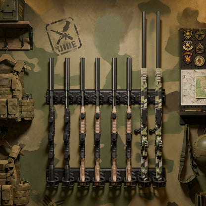 VEVOR Indoor Gun Rack, Heavy Duty Steel, Wall Mount Rifle and Shotgun Rack, 8 Slots for Long Guns, Gun Display Rifle Storage Holder with Screws, for Home Garage Office Retail Shop Hunting Cabin Wall - CLQJJS8QW0007B6X8001V0 - view 9