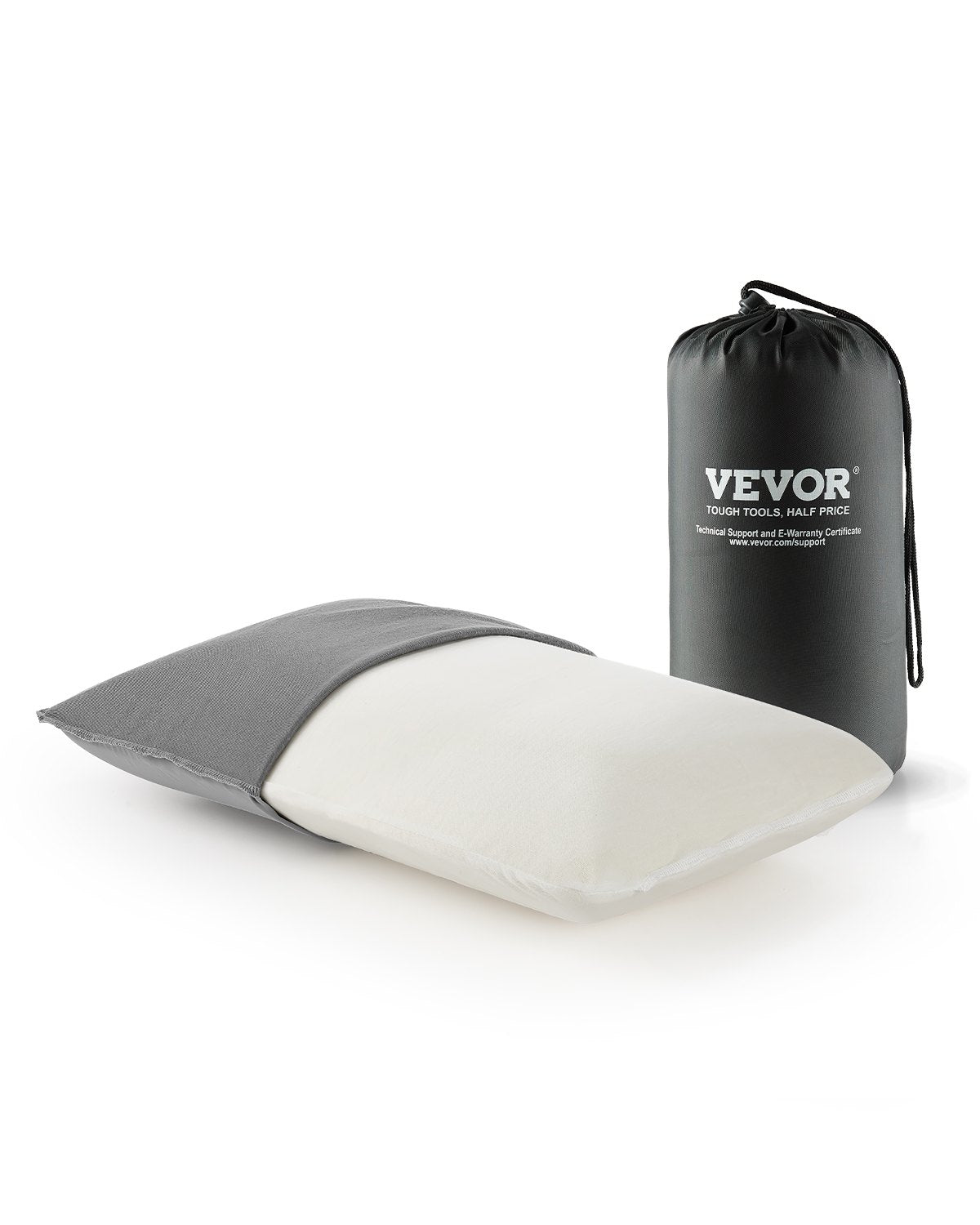 VEVOR Camping Pillow, Memory Foam Travel Pillow with Double-Sided Cover, Portable Backpacking Pillows with Removable & Washable Cover and Storage Bag, Perfect for Camping, Air Travel, Hiking, Office - CLTCSLYZMEDI6FAWHV0 - view 1