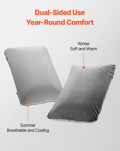 VEVOR Camping Pillow, Memory Foam Travel Pillow with Double-Sided Cover, Portable Backpacking Pillows with Removable & Washable Cover and Storage Bag, Perfect for Camping, Air Travel, Hiking, Office - CLTCSLYZMEDI6FAWHV0 - view 3