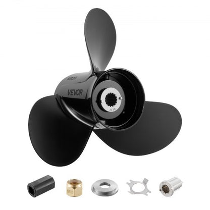 VEVOR Outboard Propeller, Upgrade OEM 15 Spline Tooth Aluminum Outboard Boat Propeller Fit Mercury Engines 40-140 HP, 4-1/4" Gearcase, 3-Blade, RH (Right Hand Rotation), OEM Parts No. 48-77346A45 - CLXJSX40140HSO9XK001V0 - view 2