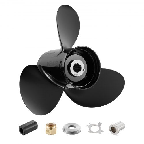VEVOR Outboard Propeller, Upgrade OEM 15 Spline Tooth Aluminum Outboard Boat Propeller Fit Mercury Engines 40-140 HP, 4-1/4" Gearcase, 3-Blade, RH (Right Hand Rotation), OEM Parts No. 48-77344A45 - CLXJSX40150HL46MK001V0 - view 2