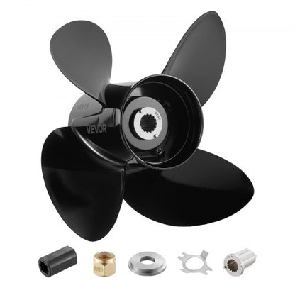 VEVOR Outboard Propeller, Upgrade OEM 15 Spline Tooth Aluminum Outboard Boat Propeller Fit Mercury/Mariner Engines 135-300 HP, 4-3/4" Gearcase, 4-Blade, RH (Right Hand Rotation), OEM No. 48-8M0084495 - CLXJSXSS1353CYEZ9001V0 - view 2