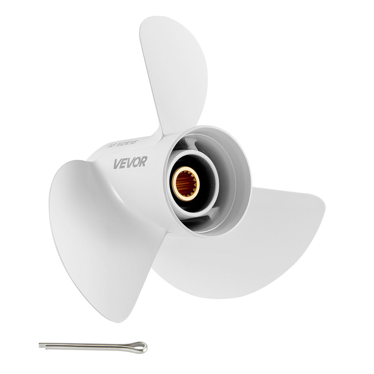 VEVOR Outboard Propeller, Upgrade OEM 15 Spline Tooth Aluminum Outboard Boat Propeller Fit Yamaha Engines 60-130 HP, 4-1/4" Gearcase, 3-Blade, RH (Right Hand Rotation), OEM Parts No. 6E5-45947-00-EL - CLXJYMH601300Q0E9001V0 - view 1