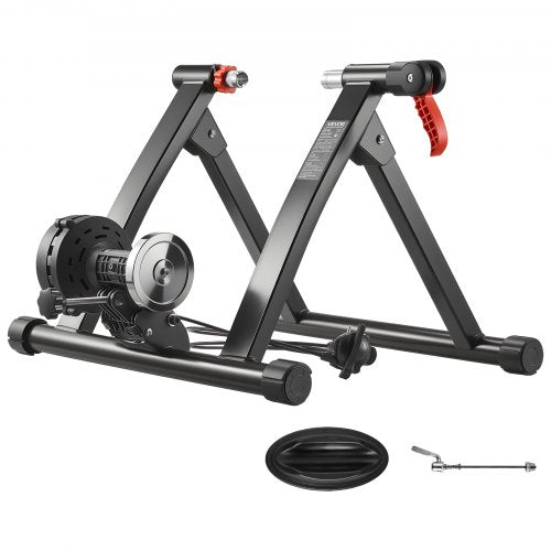VEVOR Bike Trainer, 6 Level Resistance, 26-29 in & 700C Wheels, Foldable Magnetic Bicycle Stationary Stand for Indoor Exercise Riding with Quick Release Skewer & Front Wheel Riser Block for Road Bikes - CLXXLJCLXDSLBYAYD001V0 - view 2