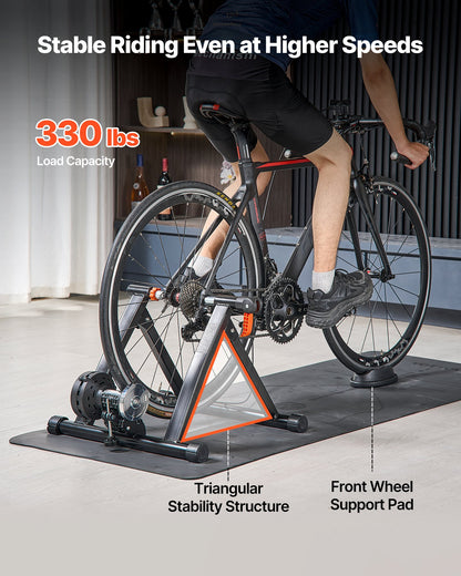 VEVOR Bike Trainer, 6 Level Resistance, 26-29 in & 700C Wheels, Foldable Magnetic Bicycle Stationary Stand for Indoor Exercise Riding with Quick Release Skewer & Front Wheel Riser Block for Road Bikes - CLXXLJCLXDSLBYAYD001V0 - view 7