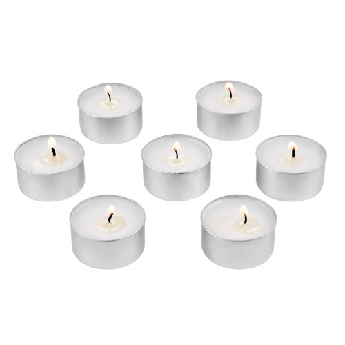 VEVOR 200 Pack Unscented Tea Lights Candles 6.5 Hours Long Burning Smokeless Tealight Candles, Dripless with Aluminum Cups, Natural Palm Wax Votive Candles for Home, Weddings, Christmas, White - CLZ200GBS15IE36QIV0 - view 2