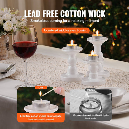 VEVOR 200 Pack Unscented Tea Lights Candles 6.5 Hours Long Burning Smokeless Tealight Candles, Dripless with Aluminum Cups, Natural Palm Wax Votive Candles for Home, Weddings, Christmas, White - CLZ200GBS15IE36QIV0 - view 5