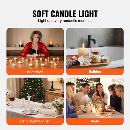 VEVOR 200 Pack Unscented Tea Lights Candles 6.5 Hours Long Burning Smokeless Tealight Candles, Dripless with Aluminum Cups, Natural Palm Wax Votive Candles for Home, Weddings, Christmas, White - CLZ200GBS15IE36QIV0 - view 7