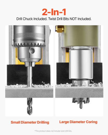 VEVOR Magnetic Drill, 1400W Motor 1.6 in Boring Diameter, 2810 lbf Portable Electric Mag Drill Press, with 11 Coring Bits, 800 RPM Speed, Drilling Machine for Metal Surface, Home Improvement Industry - CLZJP11J40MMIQMACV1 - view 4