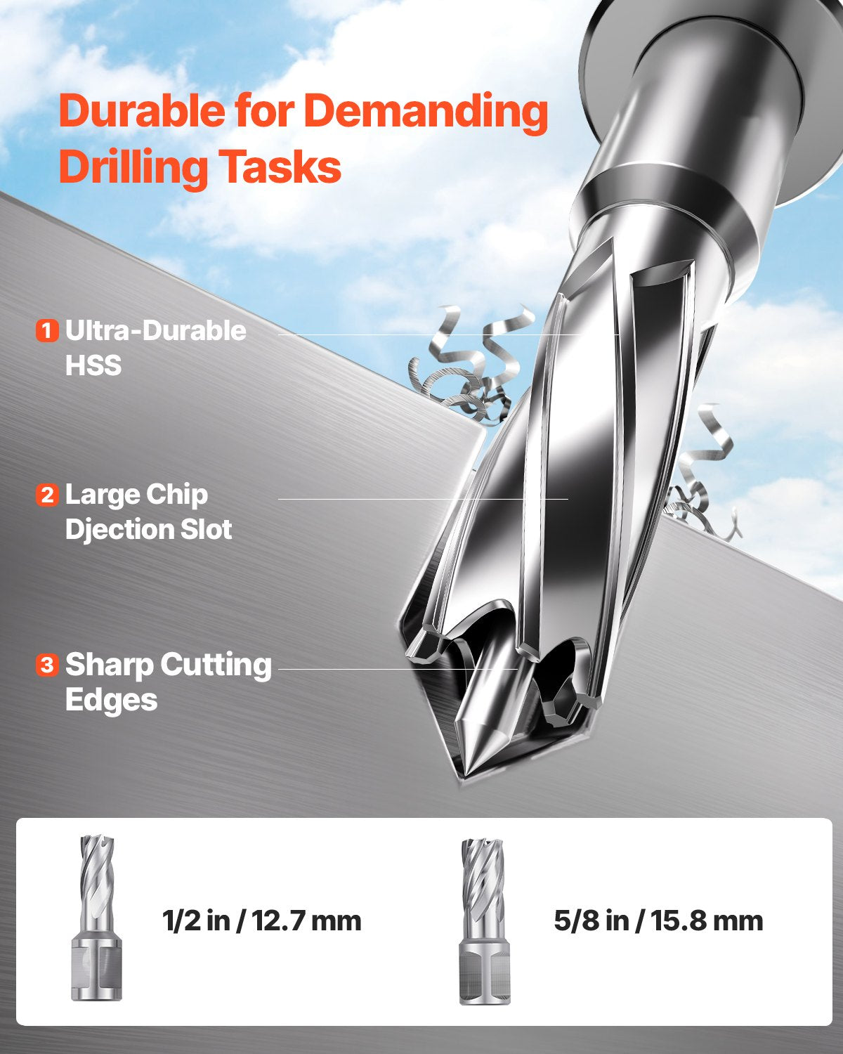 VEVOR Magnetic Drill, 1200W Motor 1.6 in Boring Diameter, 2810 lbf Electric Mag Drill Press, with 2 Coring Bits, Variable Speed, Drilling Machine for Metal Surface, Home Improvement Industry, Yellow - CLZJP2JT40MM4PKJVV1 - view 5