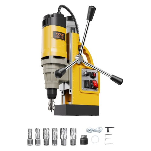 VEVOR Magnetic Drill, 1450W Motor 2 in Boring Diameter, 2878 lbf Electric Mag Drill Press, with 6 Coring Bits, Variable Speed, Drilling Machine for Metal Surface, Home Improvement Industry, Yellow - CLZJP6JT50MM91ULEV1 - view 2