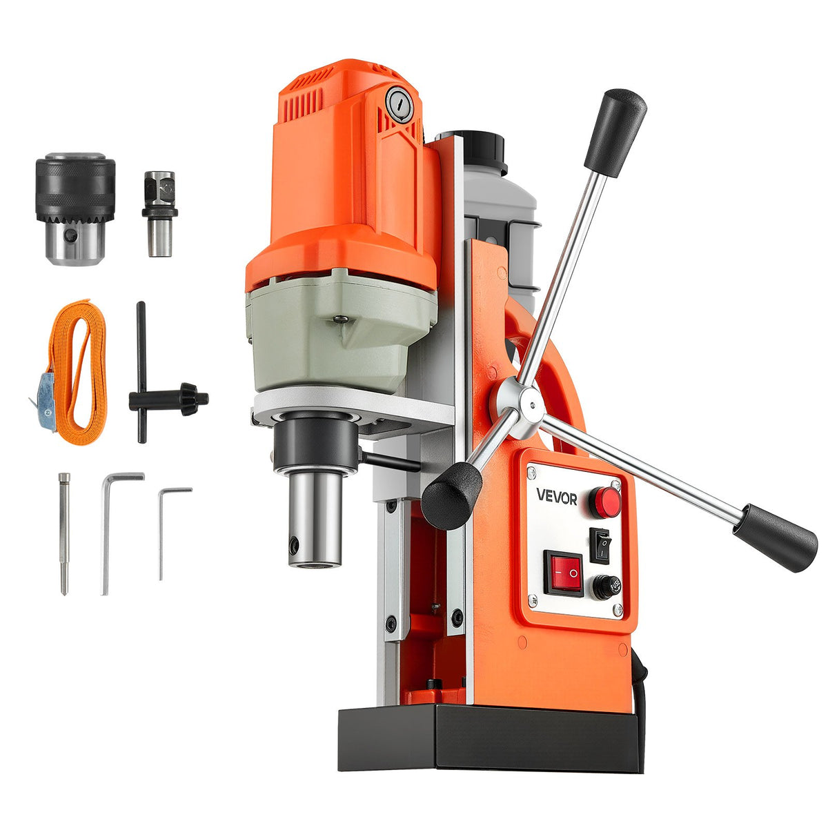 VEVOR Magnetic Drill Press, 1200 W, 1.5 in Boring Diameter, 2248 lbf Power Mag Drill Press, 900 RPM Speed, with Weldon Shank, Efficient Cooling, for Metal Surface, Industrial and Home Improvement - CLZJPCSDJ38MVZAUF001V1 - view 1