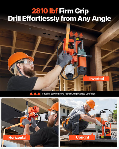 VEVOR Magnetic Drill Press, 1400 W, 2 in Boring Diameter, 2810 lbf Power Portable Mag Drill Press, 0–800 RPM Adjustable Speed, with Weldon Shank, for Metal Surface, Industrial and Home Improvement - CLZJPCSDJ50MZJK7N001V1 - view 5