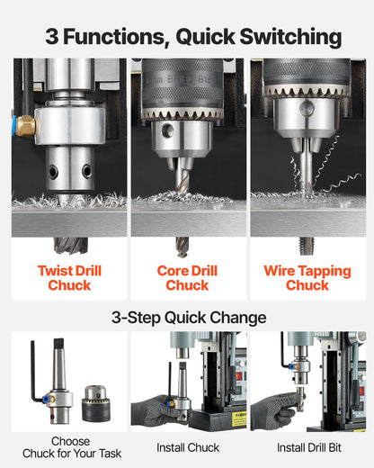 VEVOR Magnetic Drill Presses - Select Your Configuration - CLZJPCSDJ60M77GY5001V1 - view 3
