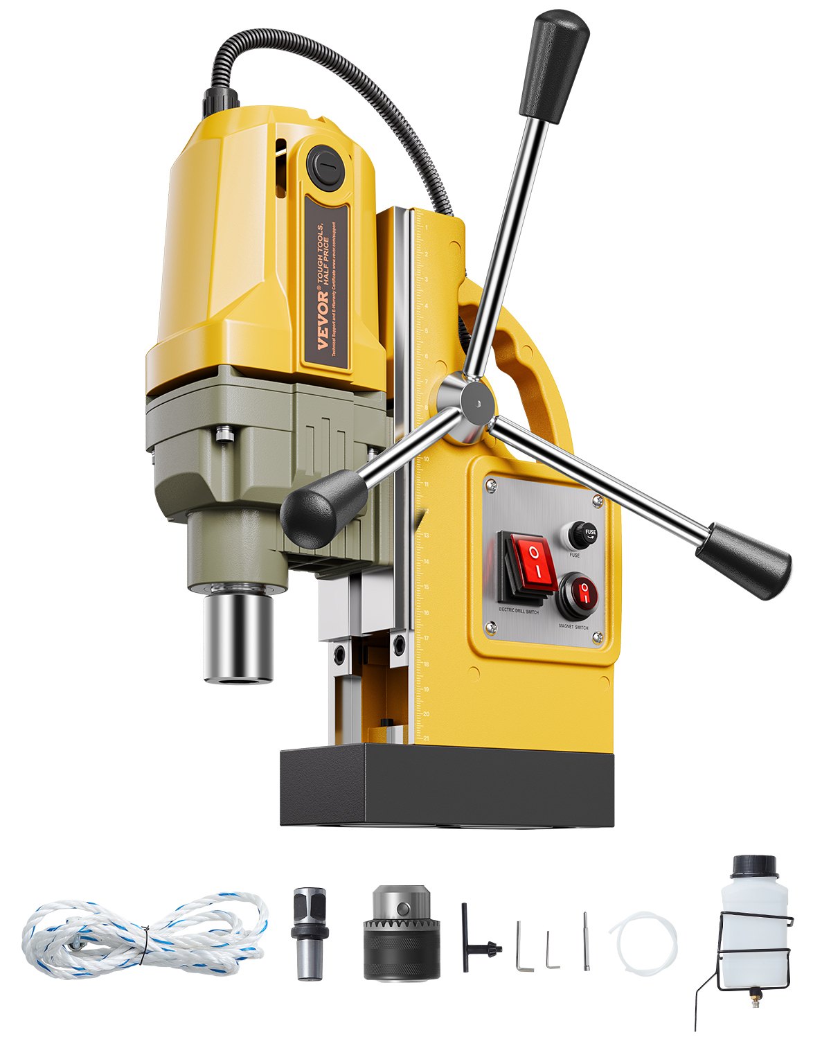 VEVOR Magnetic Drill, 1400W Motor 1.6 in Boring Diameter, 2810 lbf Portable Electric Mag Drill Press, 800 RPM No-Load Speed, Drilling Machine for Metal Surface, Industrial and Home Improvement - CLZJPDJ40MMKUHBJ6V1 - view 1